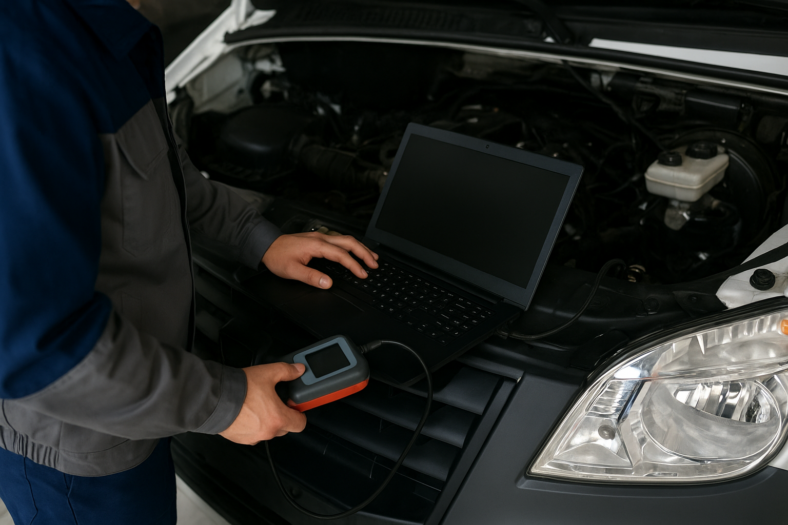 Изображение специалиста диагностирующего ГАЗель БИЗНЕС